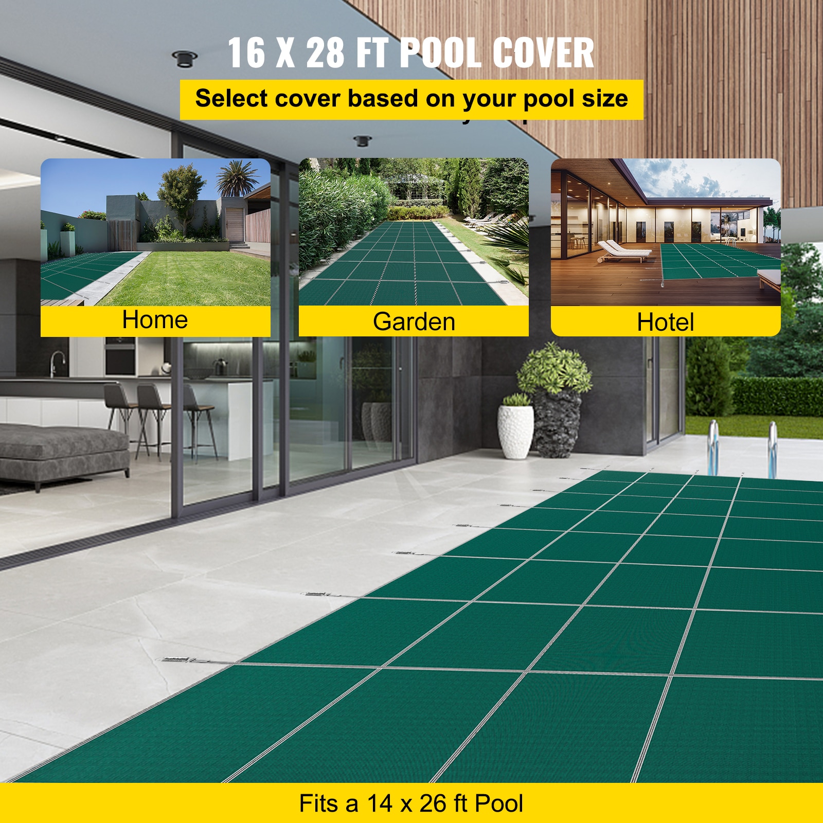 Pool Safety Cover For Rectangular Inground Swimming Pools Green_voghion.com